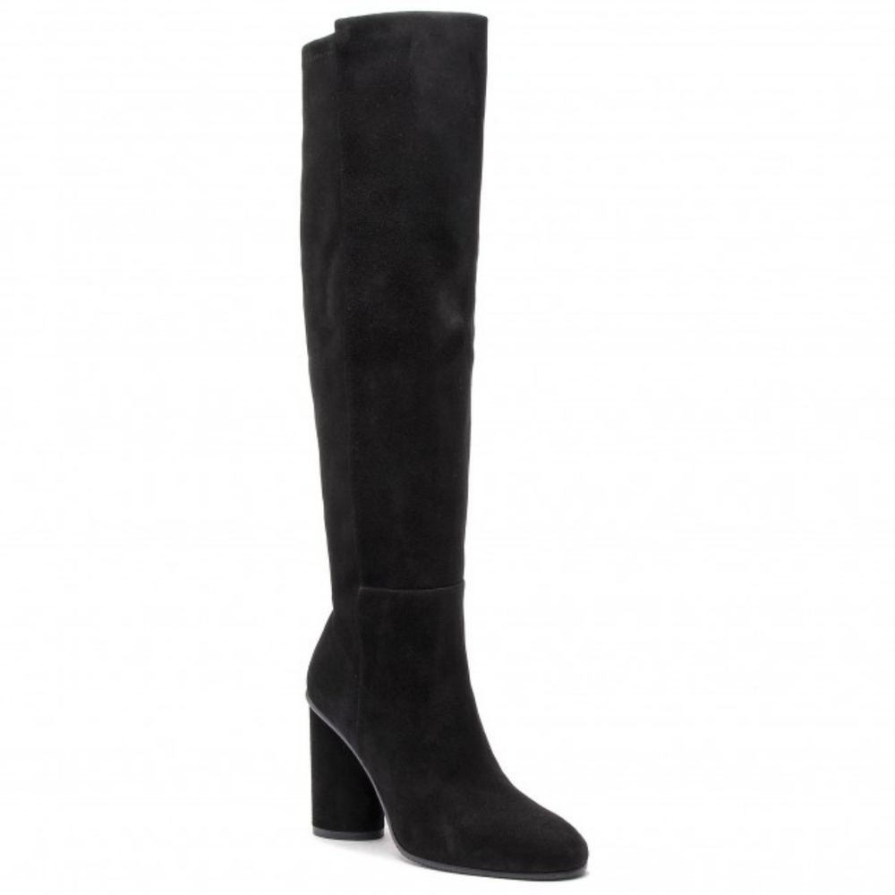 *NWB* Stuart Weitzman Black Suede Eloise 95 Boots, 8.5 M